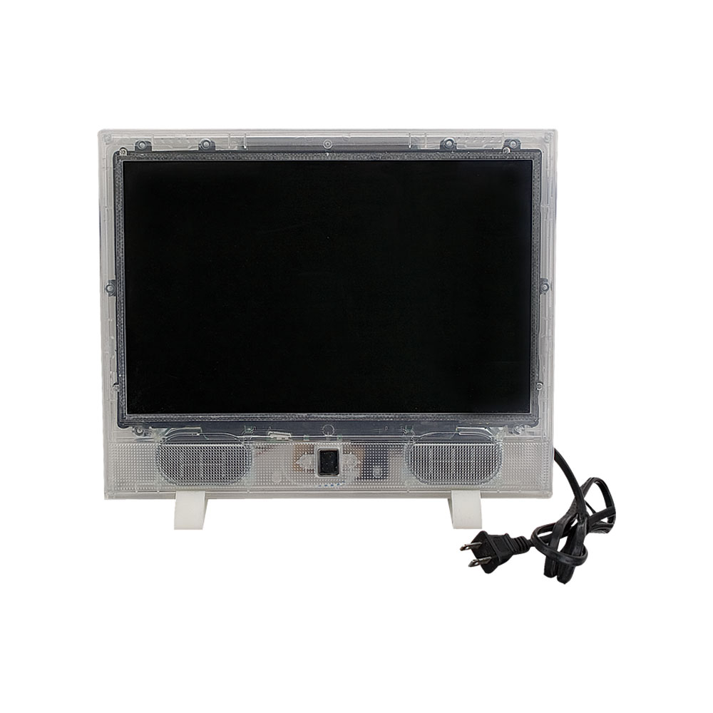 Clear Tech 13″ LCD Clear Flat Screen Color Television. No Speakers